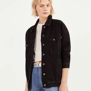 Bershka Black Oversized Denim Jacket